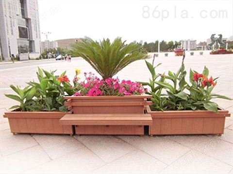 户外优质木塑花箱，塑木工程园艺花箱